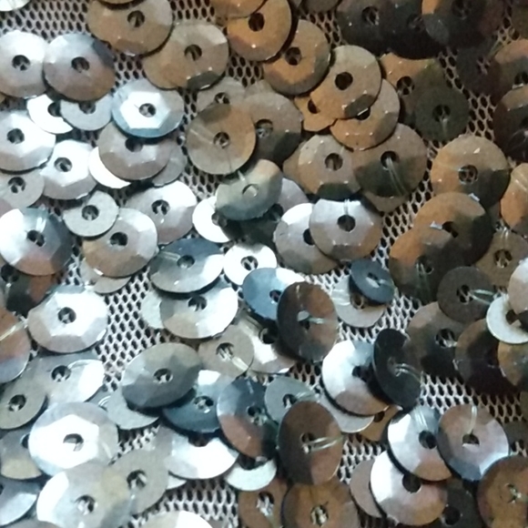 Asos Black Gold Sequin Mesh CutOut Mini Dress - Picture 5 of 8